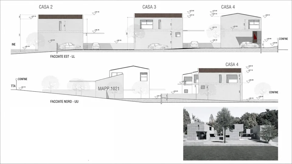 TERRENO CON LICENZA APPROVATA PER 4 VILLE A PONTE CAPRIASCA