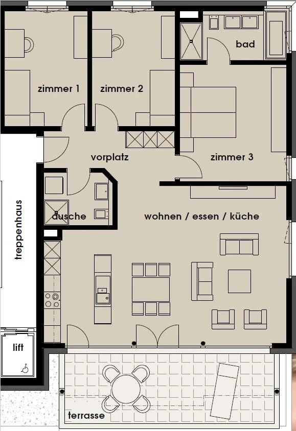 Moderne Wohnung in ländlicher Umgebung