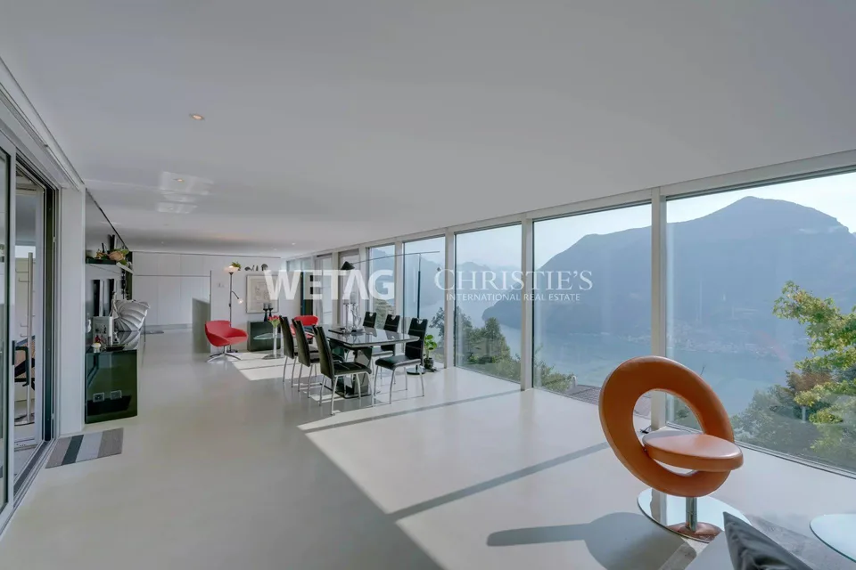 Lugano-Carona: Villa moderna con vista panoramica mozzafiato sul Lago di Lugano in vendita ? Abitazione secondaria possibile – foto 3 di 13