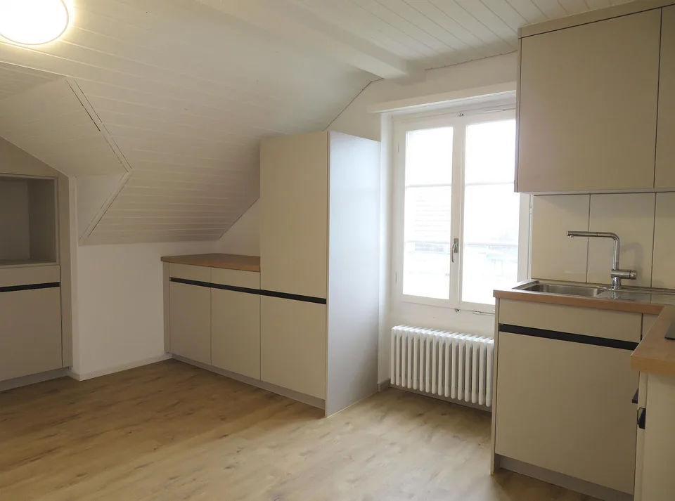 Erstbezug nach Kernsanierung: Stilvolle 3½-Zi-Dachwohnung mit Cheminée