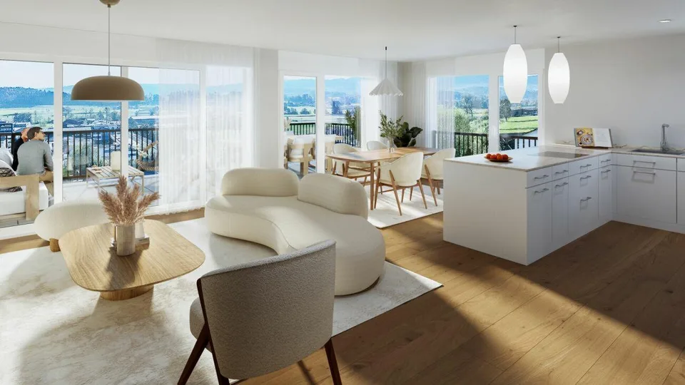 Le démarrage de la construction a eu lieu : Sculpture moderne avec une vue lointaine : Appartements neufs au Galtberg – photo 10 sur 11