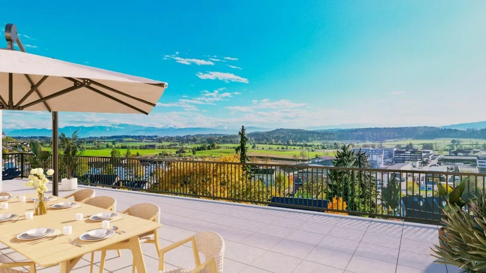 Le démarrage de la construction a eu lieu : Sculpture moderne avec une vue lointaine : Appartements neufs au Galtberg – photo 11 sur 11