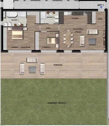 Appartamento 2.5 locali con giardino e vista lago – foto 3 di 4