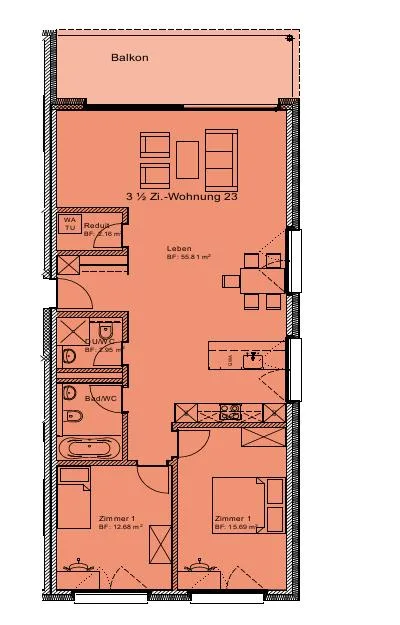 3.5-Zimmer-Wohnung in ruhiger und familienfreundlicher Umgebung – Foto 11 von 12
