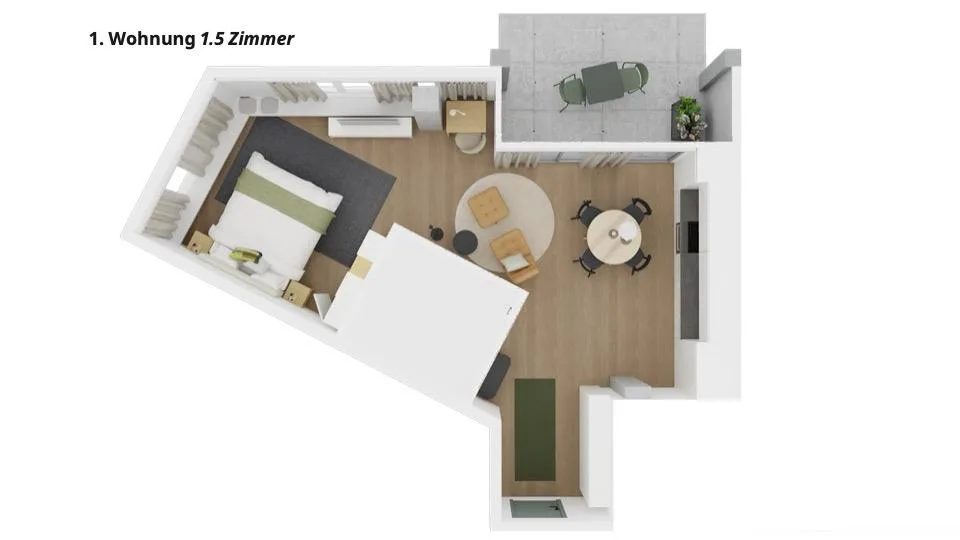 ERSTVERMIETUNG: Business Apartment im Pilatus Tower – Foto 3 von 7