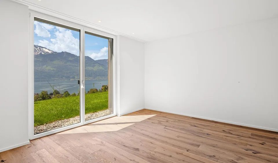 Appartement de jardin neuf avec vue imprenable sur le lac