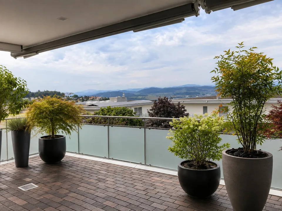 162 m² Attikawohnung mit Rundum-Terrasse, Alpenblick & direktem Liftzu – Foto 3 von 18