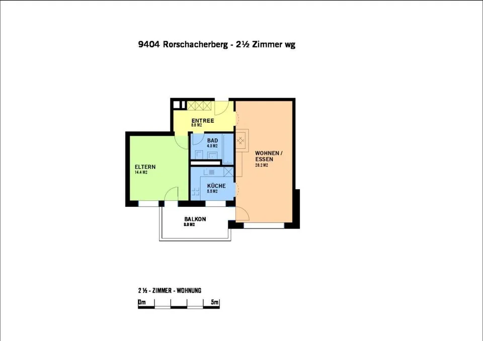 Spacious 2 1/2 room apartment in a quiet and sunny location