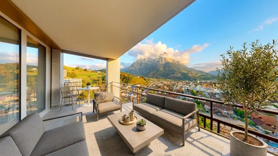 3.5-Zimmer mit Loggia und Bergsicht in Mels mieten