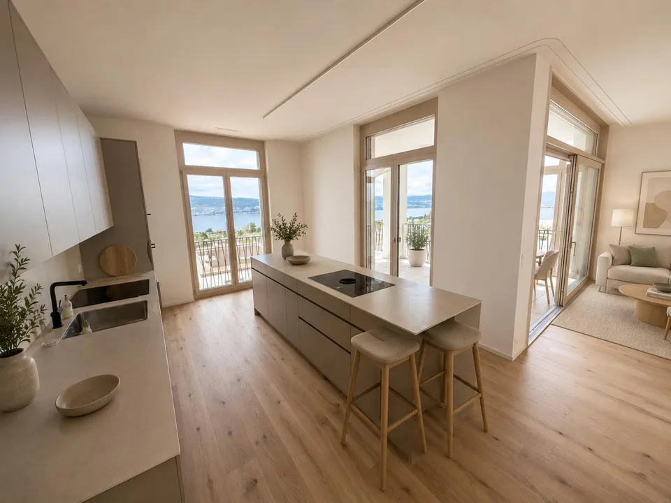 Exklusive 3.5-Zimmer-Dachwohnung im Eigentumsstandard mit bester 180°-