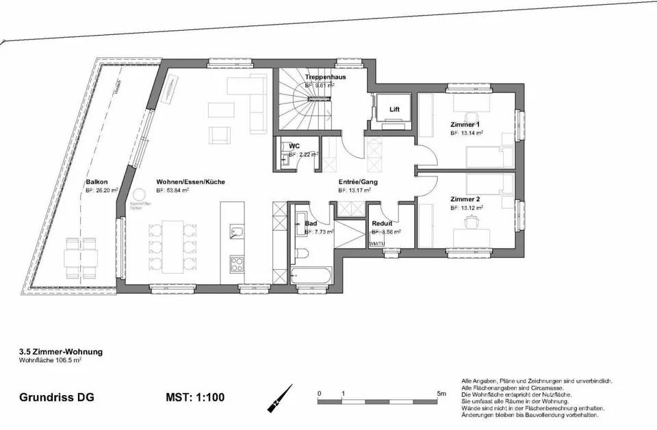 3.5 Zimmer-Wohnung mit grosser Terrasse und Carport – foto 8 di 9