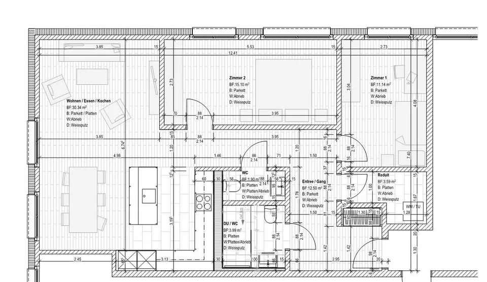 Moderne 3-5-Zimmerwohnung an zentraler Lage