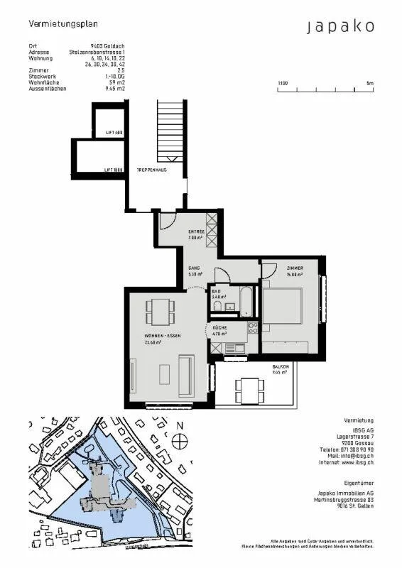 Beautiful single apartment with large balcony