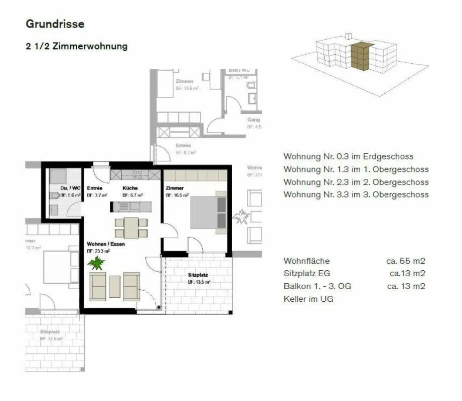 Bel appartement central de 2.5 pièces