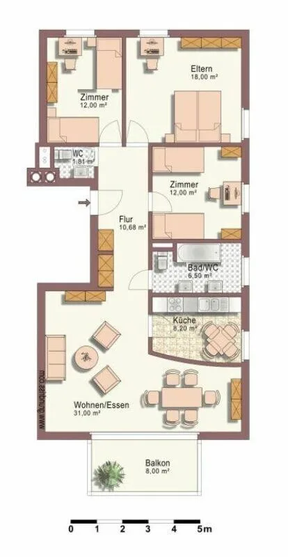 Grosszügige, helle 4.5-Zimmer-Wohnung mit Balkon in Altenrhein
