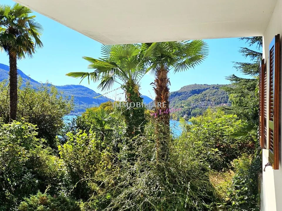 Wohnung in Villa: Erdgeschoss mit Kamin, Sitzplatz und Seeblick