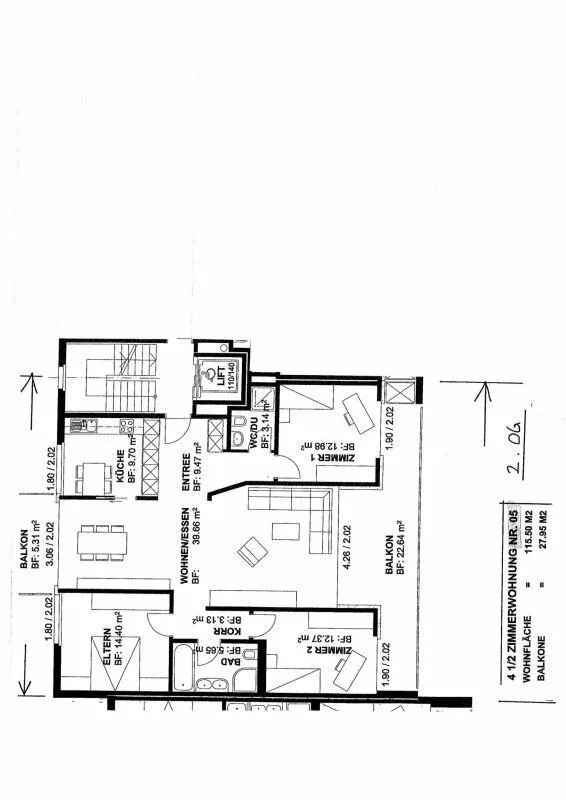 Sonnige 4,5Zimmerwohnung im 2.OG