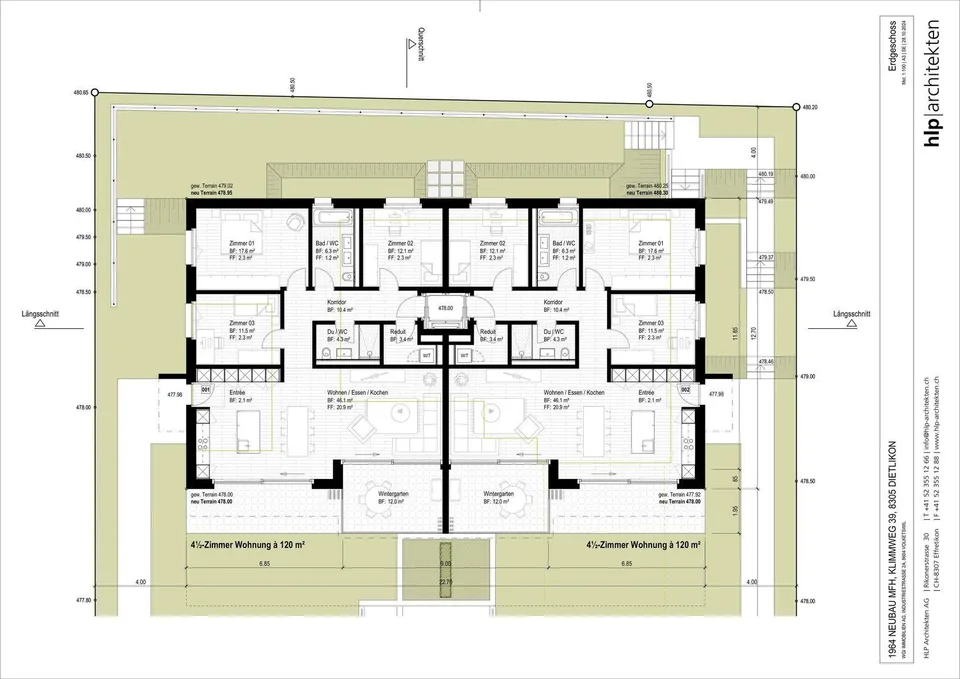 Hochwertige 4.5-Zimmer-Neubauwohnung mit Wintergarten im Erdgeschoss