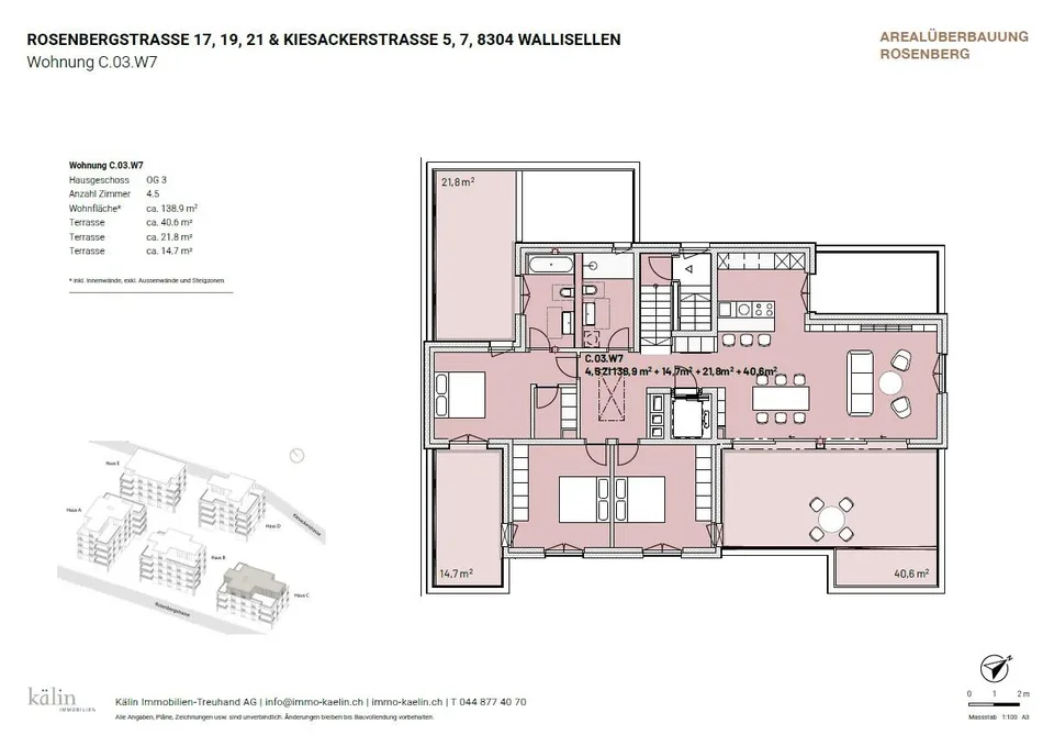 Arealüberbauung Rosenberg · Attikawohnung · Erstbezug ab Februar 2027