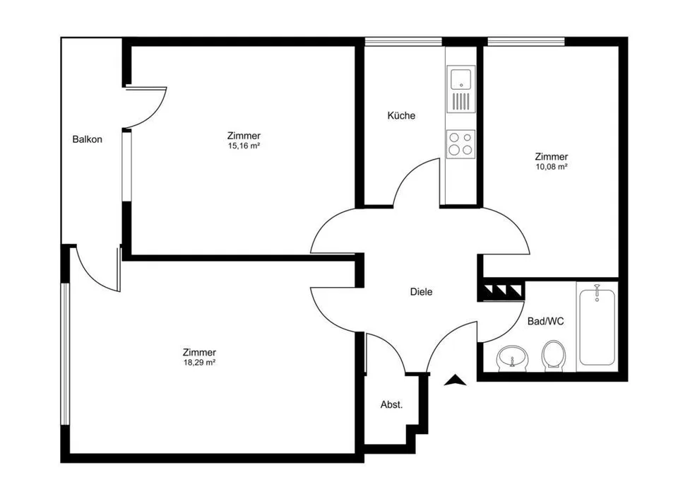 Zentrale Wohnung an ruhiger Lage