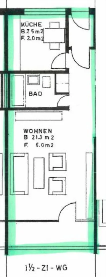 Zentral gelegene 1½ Zimmerwohnung nahe Bahnhof Adliswil