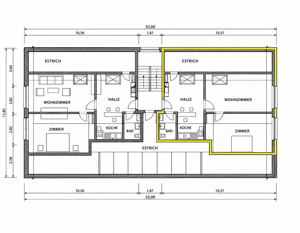 Charmante 2.5-Zimmer-Dachwohnung mit Balkon in Bettlach zu vermieten!