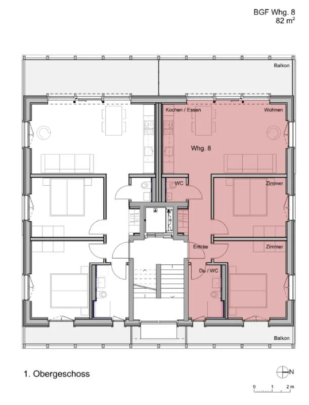 Habiter avec une vue dégagée - appartement neuf 3.5 pièces, 1er étage droite