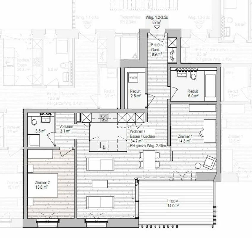 3.5-Zimmerwohnung- zentrales Wohnen mit hohem Ausbaustandard