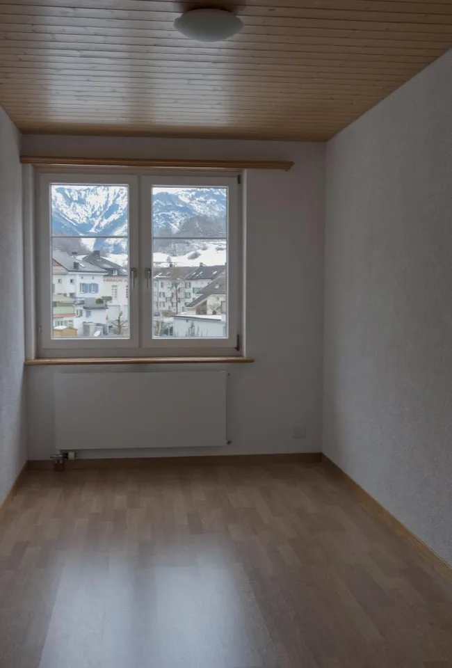 frisch renovierte, helle 3.5 Zimmer Wohnung mit Aussicht auf die Berge