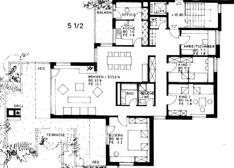 5.5-Zimmerwohung mit grosszügigem Grundriss und Terrasse wartet auf...