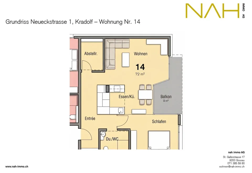 Moderne 2.5-Zimmerwohnung im 1.OG