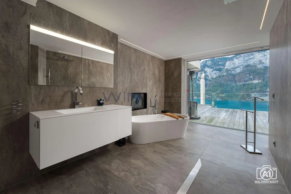 Attic terrace apartment with panoramic lake view