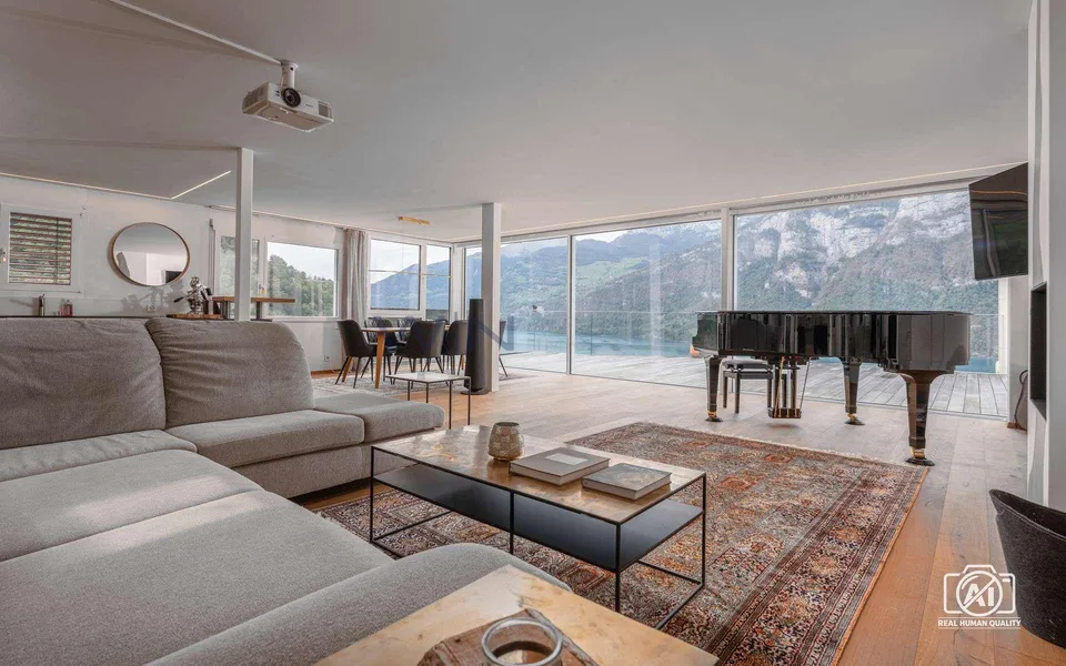 Attic terrace apartment with panoramic lake view