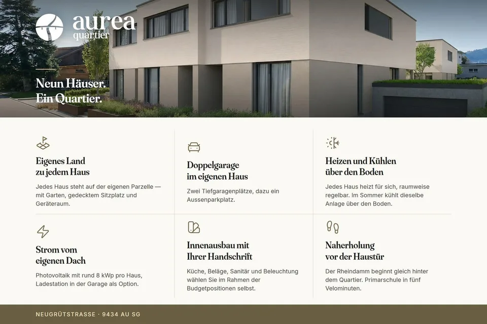 Projet de construction neuve "Aurea Quartier" – maison en rangée de 5,5 pièces avec jardin privé dans un endroit calme à Au – photo 4 sur 10