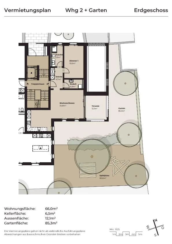 Moderne 2.5-Zimmer-Neubaugartenwohnung im Herzen von Wettingen