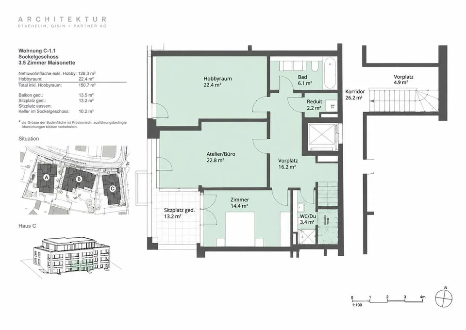 helle, elegante EG-Maisonette-Wohnung mit Garten (C-1.1) – foto 7 di 8
