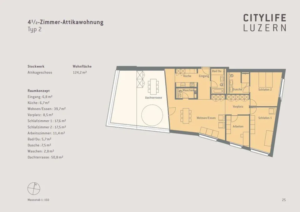 Moderne Attikawohnung mitten in der Stadt Luzern!