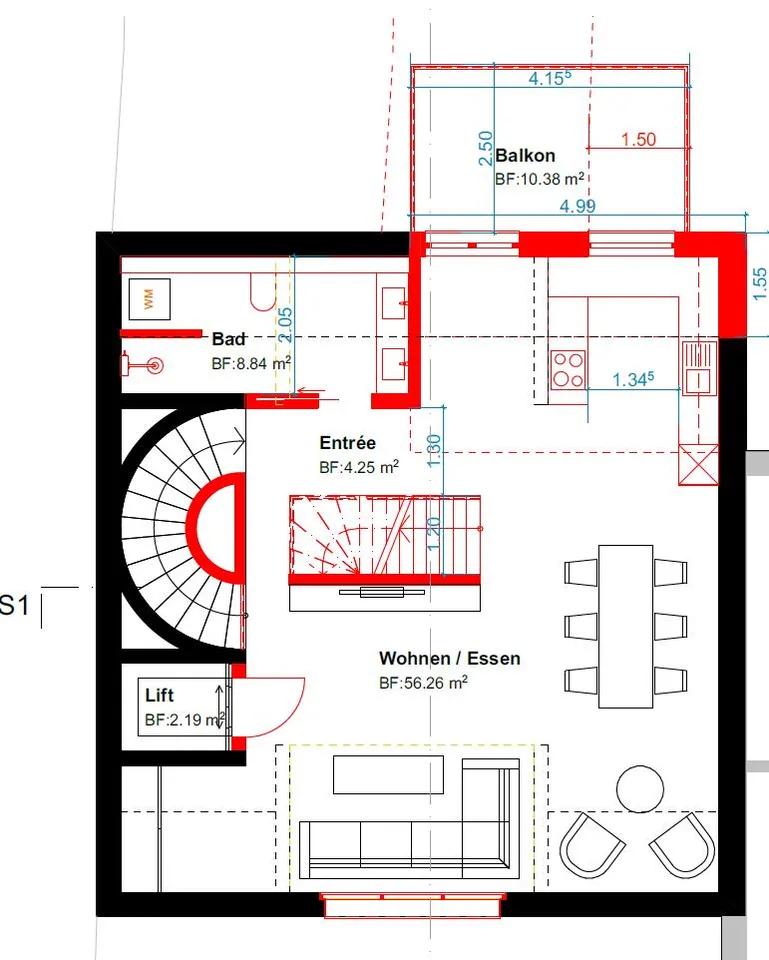 Kernsanierte Dachwohnung mit Galerie, Balkon und direktem Lift