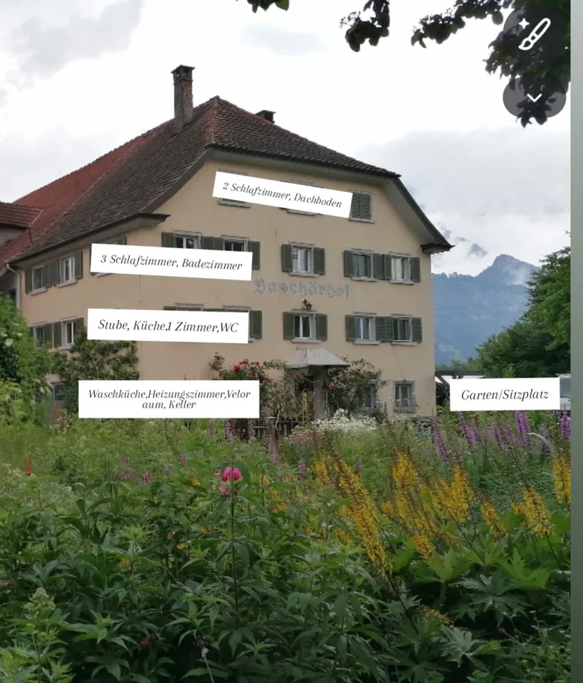 Grosses Bauernhaus mit Garten zu vermieten