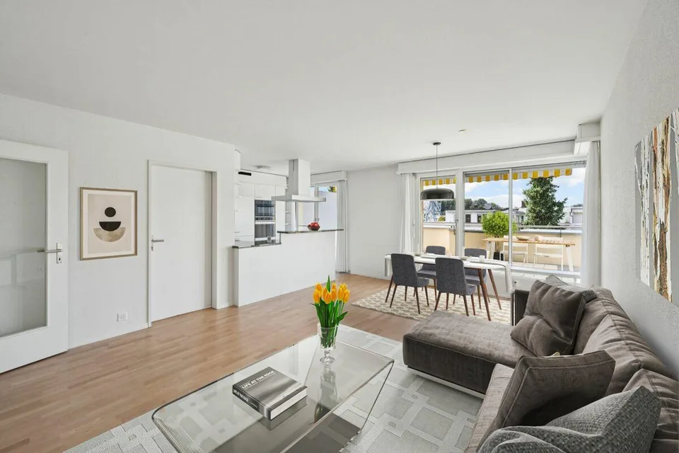 Moderne 4 1/2-Zimmer-Attika-Wohnung mit 85 m2 Terrasse und Garage i... – Foto 4 von 9