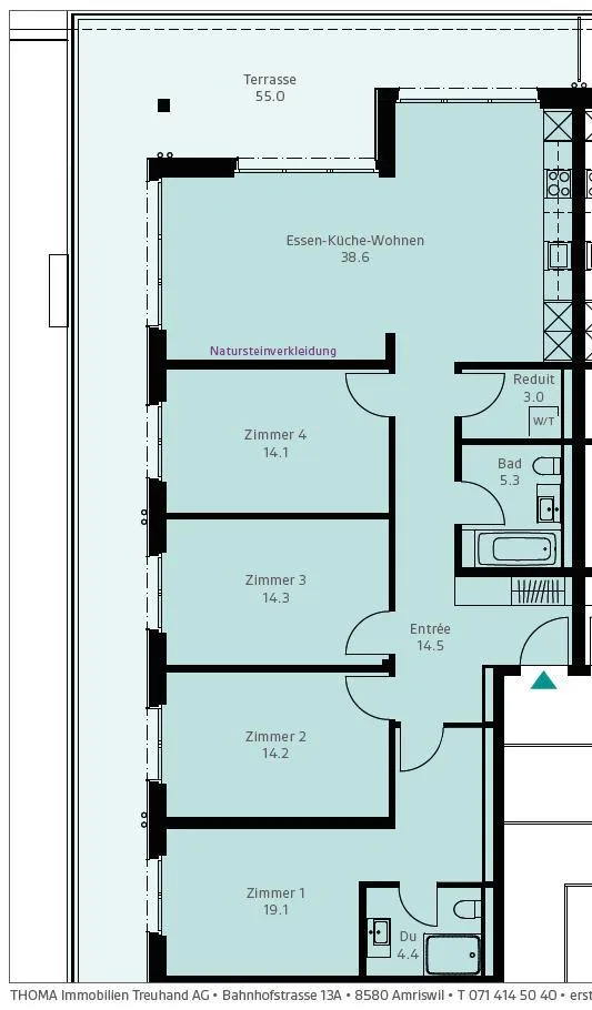 Grosszügige 5.5-Zimmer-Wohnung mit weitläufiger Terrasse
