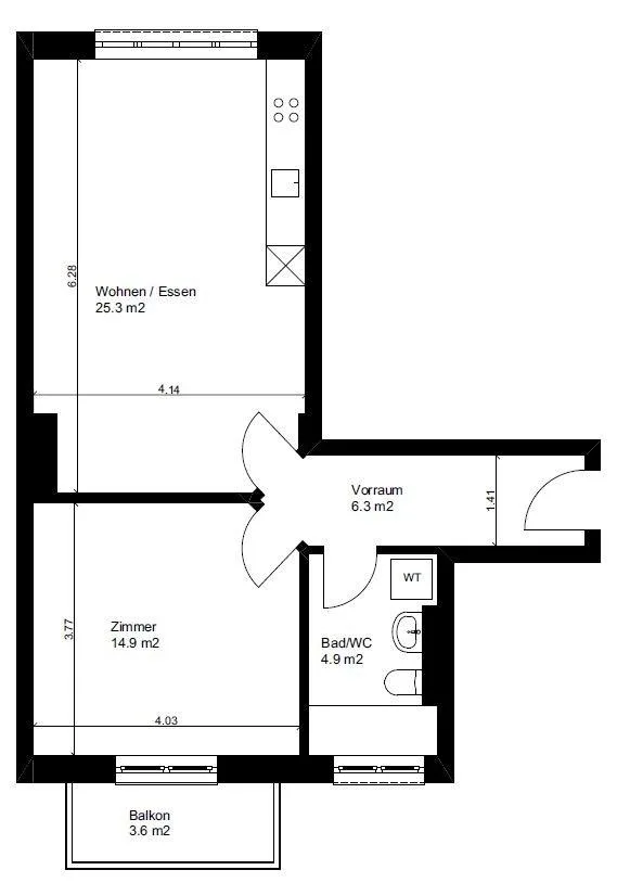 Living in the heart of Dietikon, modern, central, and with a sunny balcony