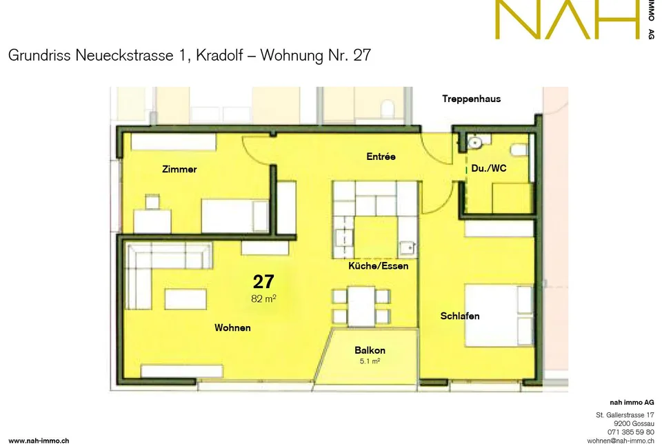 Grosszügige und helle 3.5-Zimmer Wohnung