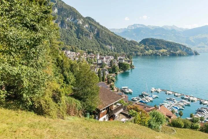 VUE SUR LE LAC DE RÊVE DANS UN EMPLACEMENT UNIQUE EN PENTE AVEC UN GRAND POTENTIEL – photo 3 sur 8