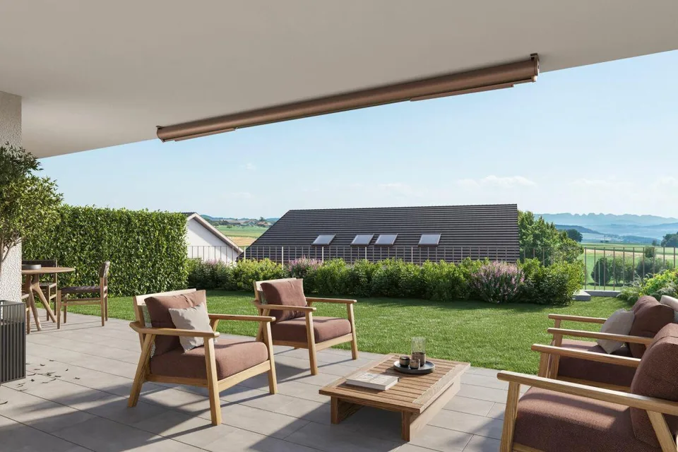 Neubau DORFRESORT - 3.5-Zi. Gartenwohnung mit Poolzugang – Foto 2 von 5