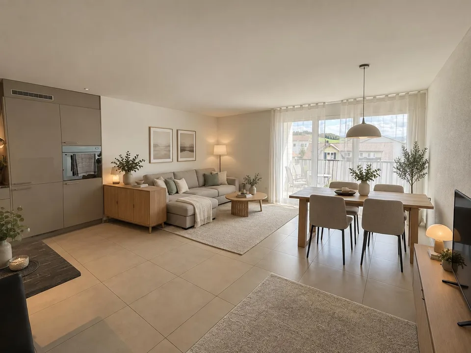Grosszügige 3½-Zimmer-Wohnung mit Balkon und 105 m² in Bazenheid