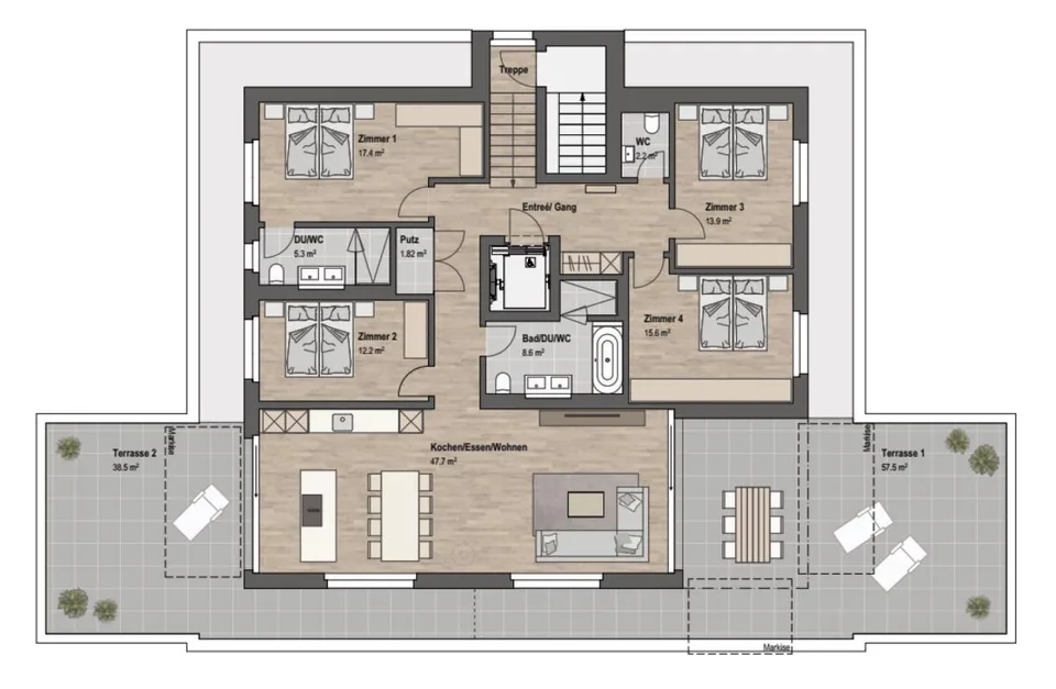 Appartement en attique spacieux avec soleil pur – photo 8 sur 8