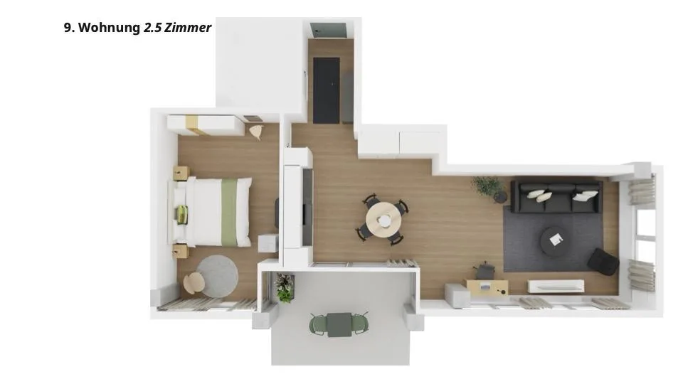 Erstbezug im Pilatus Tower: Möblierte 2.5-Zimmer-Wohnung – Foto 8 von 8