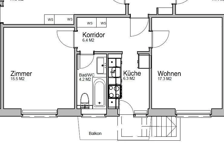 2-Zimmer-Wohnung an grüner Lage – Foto 7 von 8