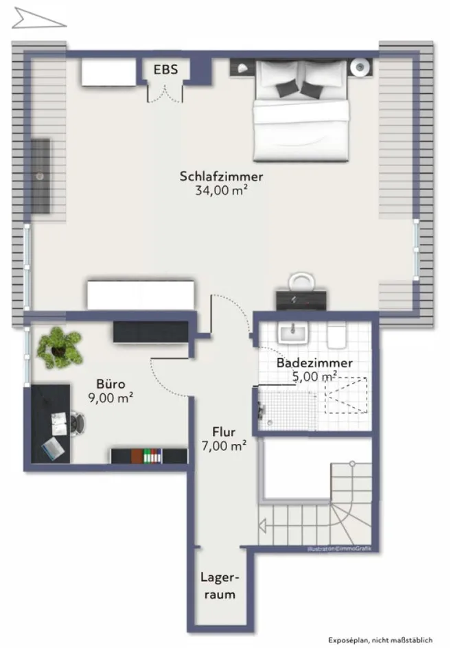 4.5 Zimmer Maisonette Wohnung mit Panorama Blick übers Rheintal zu ... – photo 16 sur 16